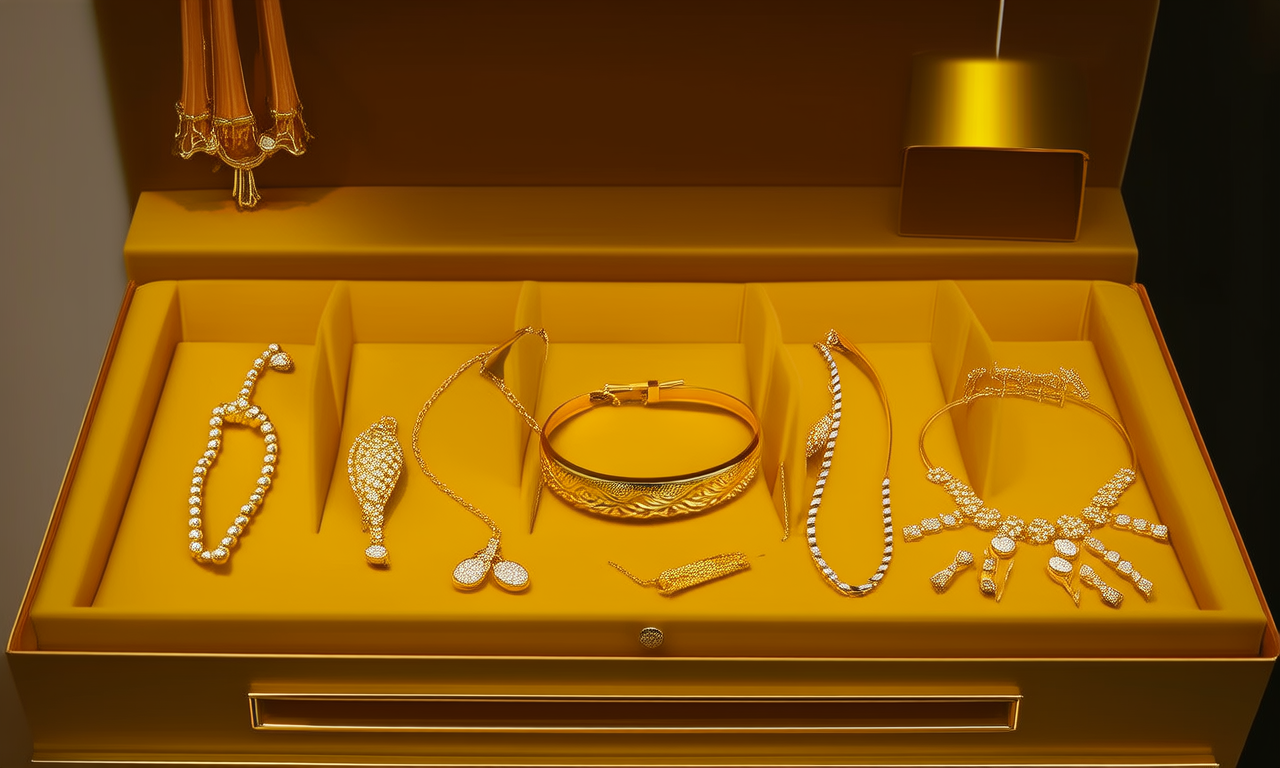 黄金首饰柜台图片